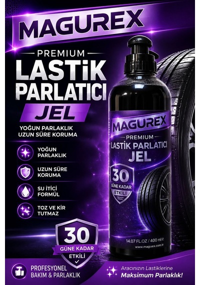 Premium Lastik Parlatıcı Jel 400 Ml - 30 Güne Kadar Etkili Islak Görünüm & Uzun Süreli Koruma