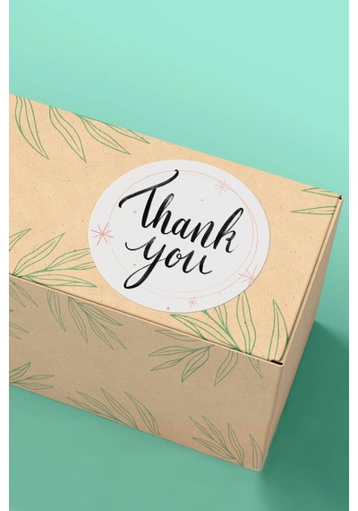 Thank You Renkli Yuvarlak Teşekkür Etiketi Sticker 3x3cm St2087 Çok Renkli