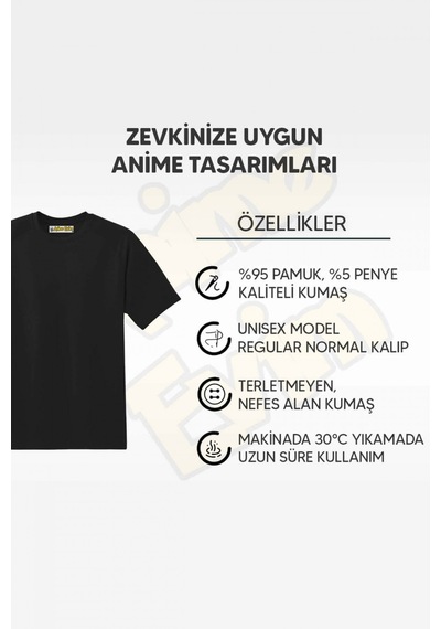 Berserk Ön Arka Baskılı Red Desing Tişört Siyah