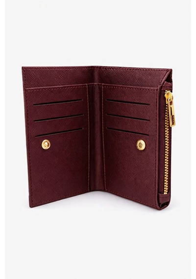 Newish Polo Kadın Suni Deri Küçük Boy Kartlık Ve Bozuk Para Bölmeli Cüzdan - New393 Bordo