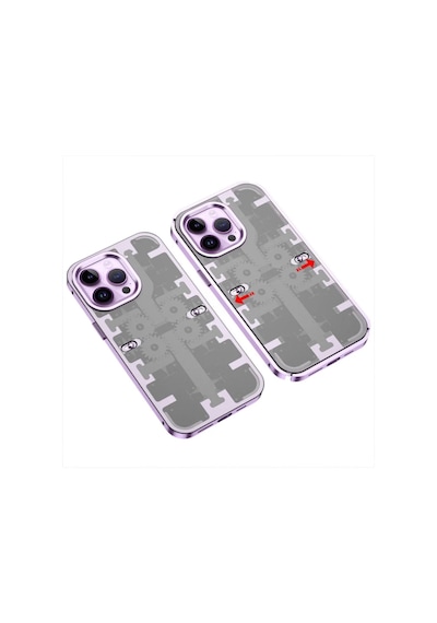 Apple İphone 13 Pro Max Kılıf Mekanik Bumper Kapak - Derin Mor 0.2M-Çok Renkli