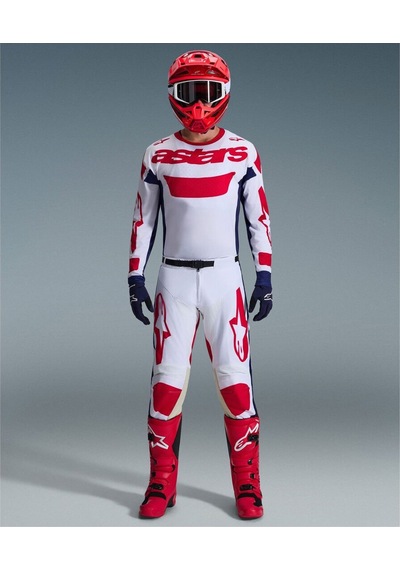 Alpinestars Racer Riway Off-road Motosiklet Jerseyi Beyaz Kırmızı Siyah