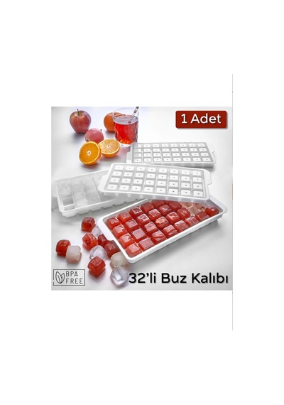 32'lü Küp Buz Kalıbı Bpa Free - 1 Adet Buzluk Plastik Diğer