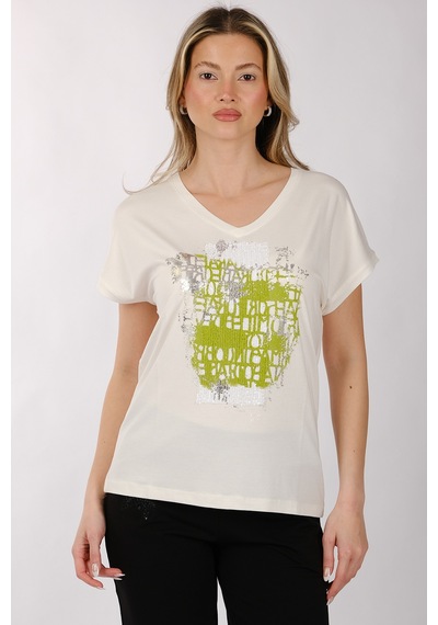 Daıdo Kadın T-shirt 20y311900818 Ekru