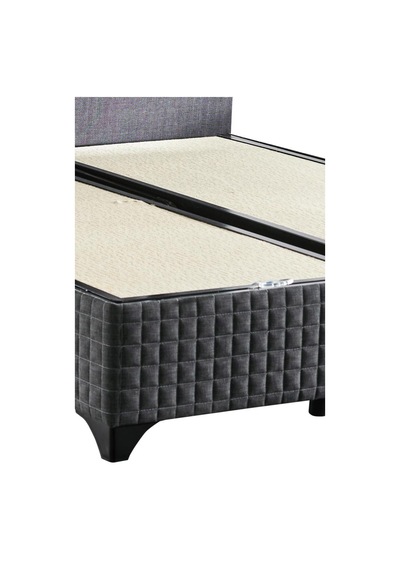 Star 200x200 Cm Çift Kişilik Antrasit Keten Kumaşlı Lüks Baza Ve Başlık Takımı