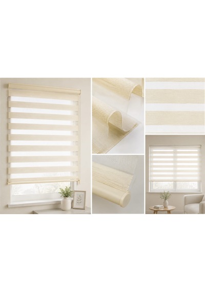 Gül&sem Perdecilik Zebra Perde Bambu Krem