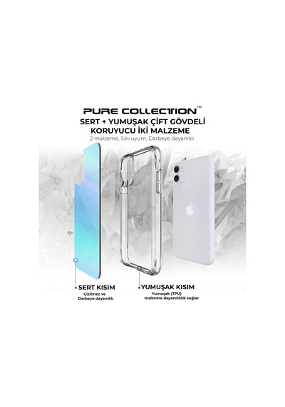 Bix Apple Uyumlu iPhone 11 Pure Rainbow Renk Geçişli Şeffaf Kılıf Çizilmeye Dayanıklı Darbe Emici Parmak İzi Önleyici Mavi Bix Apple Uyumlu iPhone 11 Pure Rainbow Renk Geçişli Şeffaf Kılıf Çizilmeye Dayanıklı Darbe Emici Parmak İzi Önleyici Mavi