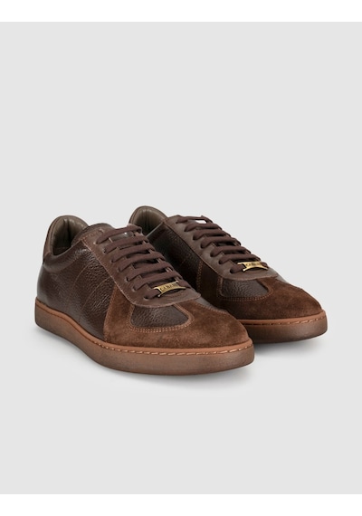 Cabani Hakiki Dana Deri Kahve Napa Erkek Sneaker Ayakkabı Kahverengi
