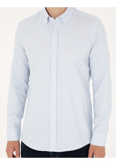 Pierre Cardin Erkek Açık Mavi Gömlek Desenli 50291042-vr003 Açık Mavi