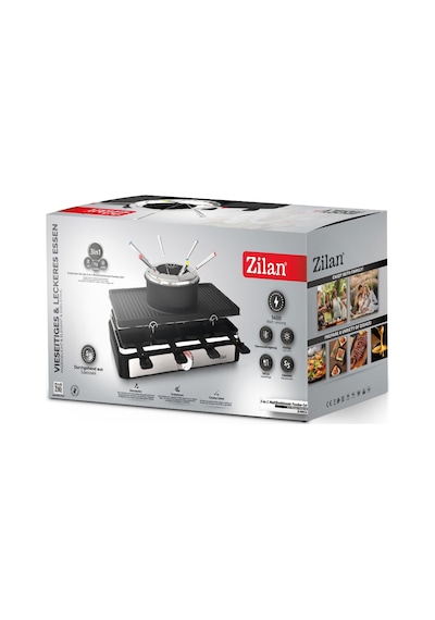 Zilan ZLN8856 1400 W Raclette & Izgara Makinesi 8 Kişilk Raclette Fondü Set