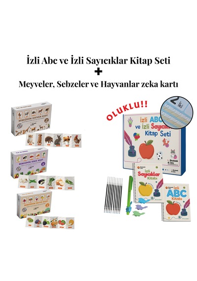 İzli Abc Ve Sayıcıklar Kitabları Oluklu - Hayvanlar, Meyveler, Se