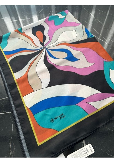 Siyane Scarf Naturel Desen Şal 14 Çok Renkli