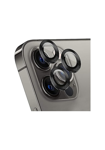 Ekran Koruyucu Apple İphone 15 Pro İçin Tekli Kamera Lens Koruma Camı Siyah 50 x 22