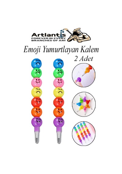 Emoji Yumurtlayan Kurşun Kalem 2 Adet Eğlenceli Hediyelik Kurşun Kalem Gülen Yüzlü Kurşun Kalem Karne Hediyesi Çok Renkli