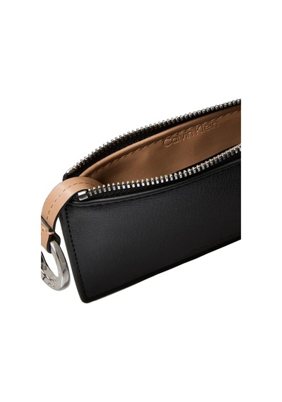 Calvin Klein Foıl Logo L-zıp Card, 332 Siyah Kadın Cüzdan