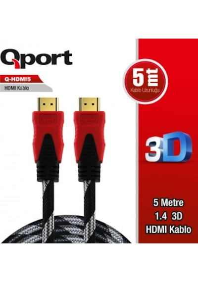 Qport Q-hdmı5 Hdmı 1.4 V Altın Uçlu Kablo 5 Mt