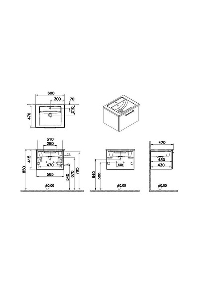 VitrA Root Flat 60 Cm Gri Çekmeceli Banyo Dolabı Alt Modül Lavabo Çok Renkli VitrA Root Flat 60 Cm Gri Çekmeceli Banyo Dolabı Alt Modül Lavabo Çok Renkli