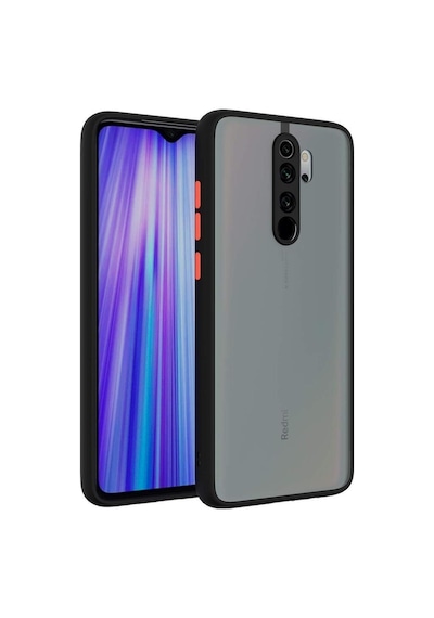 Fibaks Redmi Note 8 Pro Uyumlu Kılıf Mat Parmak Izi Yapmaz Kamera Korumalı Renkli Tuşlu Sert Silikon