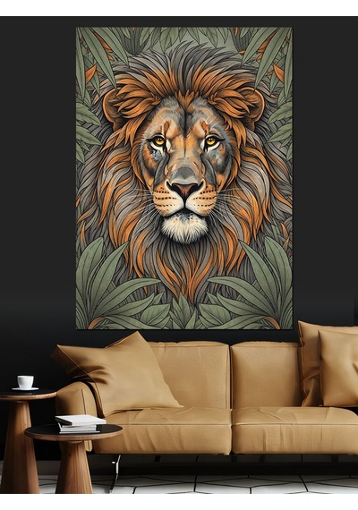 Ahşap Tablo Aslan Başı Grafik Tasarım
