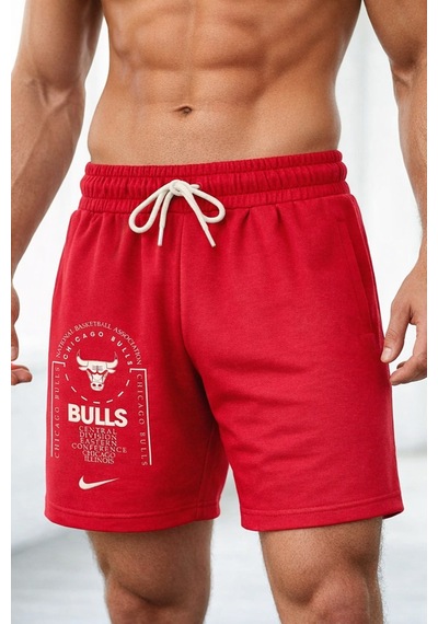 Nike Chicago Bulls Club Fleece Short Red Erkek Pamuklu Şort Kırmızı Kırmızı