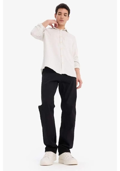 DeFacto Regular Fit Basic Düz Tensel Uzun Kollu Gömlek B2907AX25SPGR503 DeFacto Regular Fit Basic Düz Tensel Uzun Kollu Gömlek B2907AX25SPGR503