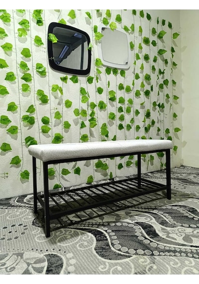 Özcan Metal Metal Ayaklı Raflı Bench Puf Bank Antre Mutfak Salon Yatak Odası Puf Bank 105 40 Beyaz Özcan Metal Metal Ayaklı Raflı Bench Puf Bank Antre Mutfak Salon Yatak Odası Puf Bank 105 40 Beyaz