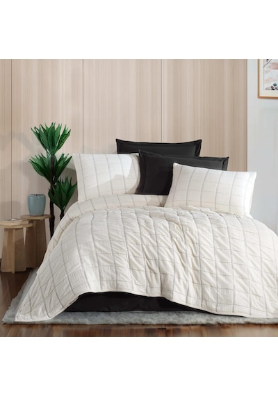 Zebra Casa Elisa Çift Kişilik 6 Parça Yatak Örtüsü Seti / Siyah