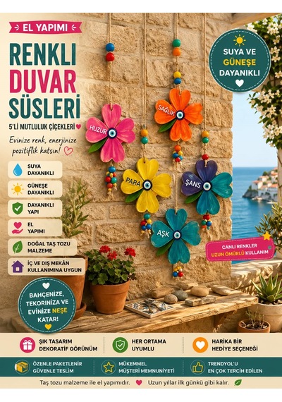 Yonca Duvar Bahçe Dekor Süsü