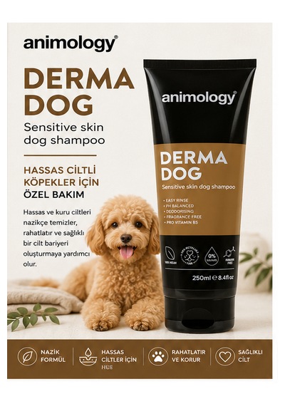 Animology Derma Dog Hassas Ciltlere Özel Parfümsüz Köpek Şampuanı Pro Vitamin B5 250 Ml