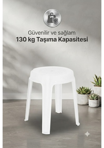 Raket Büyük Boy Sağlam Kaliteli Kalın Tabure Beyaz-ma133 1 Adet