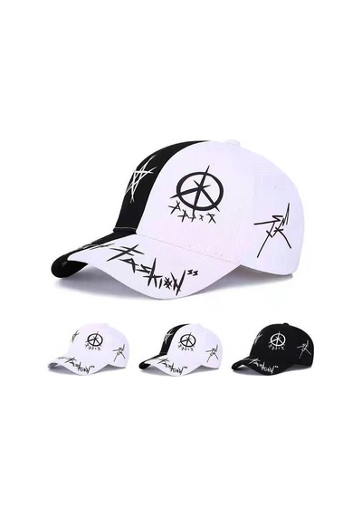 Valkyrie Trucker Şapka Unisex Metal Tokalı Ayarlanabilir Beyzbol Siyah Beyaz