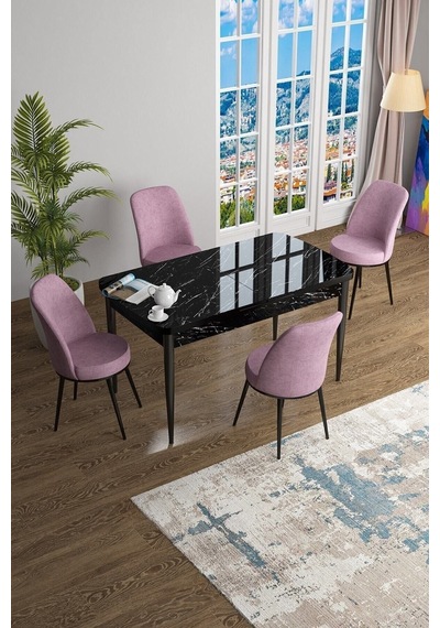 Canisa Concept Han Serisi 70x114 Açılabilir Mdf Mutfak Masası Takımı Siyah Mermer Desen Masa 4 Pembe Sandalye Masa Siyah Mermer Sandalyeler Pembe Canisa Concept Han Serisi 70x114 Açılabilir Mdf Mutfak Masası Takımı Siyah Mermer Desen Masa 4 Pembe Sandalye Masa Siyah Mermer Sandalyeler Pembe