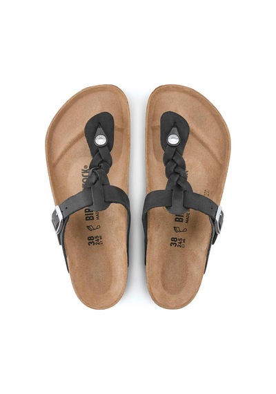 Birkenstock Gizeh Leoi Braided Parmakarası Siyah Kadın Terlik Siyah