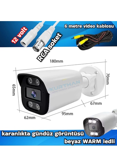 2 Mp Ahd Warm Led Güvenlik Kamerası Gece Renkli Görüntü 12 Volt
