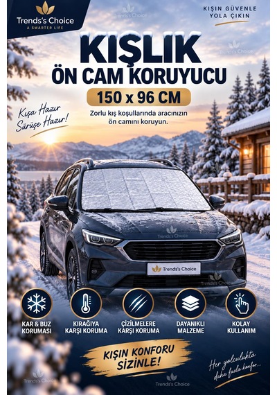 Oto Ön Cam Kar Buz Ve Güneş Koruyucu Branda Örtü Buzlanma Kırağı Önleyici Araç Katmanlı Ön Cam Örtüsü Güneşlik 1 Adet