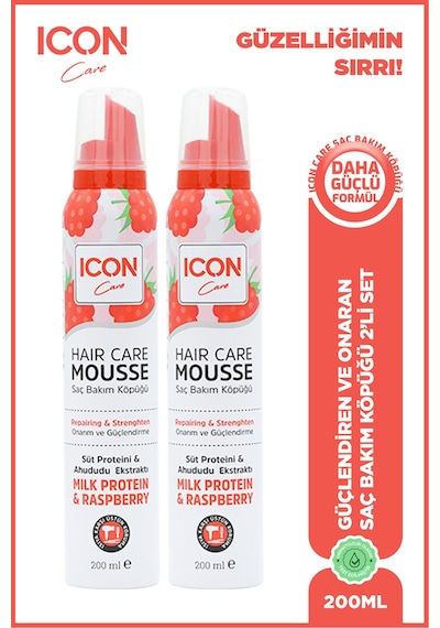 Icon Saç Bakım Köpüğü Mılk Proteın & Raspberry 2'li Set