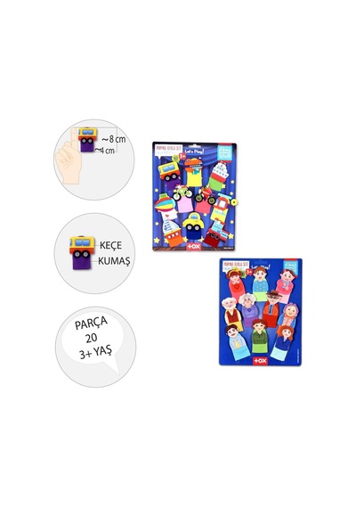2 Set - 20 Parça Tox Taşıtlar Ve Aile Bireyleri Parmak Kukla T752