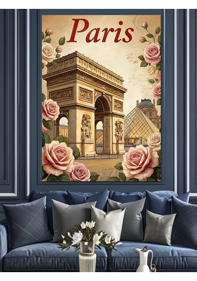 Paris Zafer Takı Vintage Dekoratif Kanvas - Mdf Ahşap Tablo