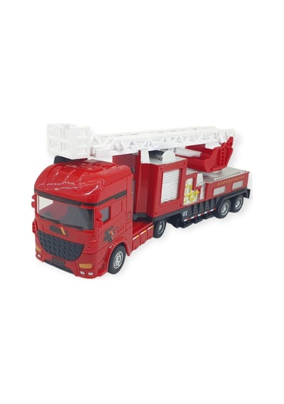 Metal İtfaiye Arabası - Düz Merdivenli 26cm - 706-45 Kırmızı