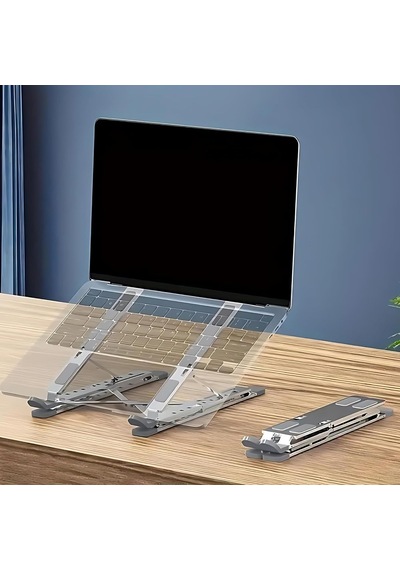 Ayarlanabilir Laptop Standı 7 Kademeli, Ergonomik, Kaymaz Silikon Destekli, Taşınabilir Dizüstü Bilgisayar Ve T