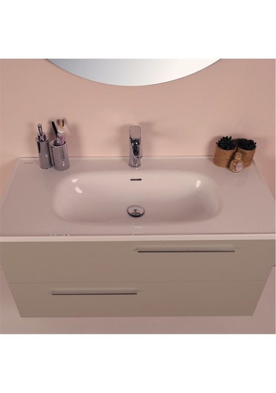 Kobos Serenity 100 Cm Banyo Dolabı Seti Latte Kahve
