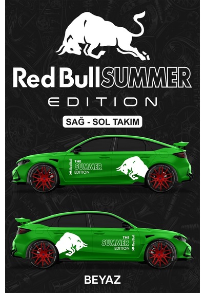 Red Bull Summer Edıtıon Sticker - Yan Gövde Kaplama Seti Beyaz - 814954627