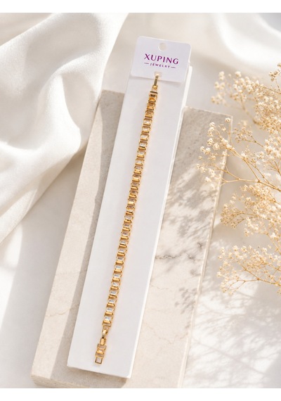 Xuping Gold Renk Baget Taşlı Şık Bileklik Altın - Çelik