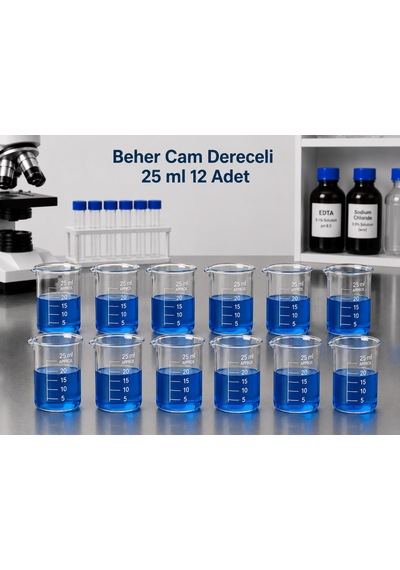 Beher Cam Dereceli 25 Ml 12 Adet