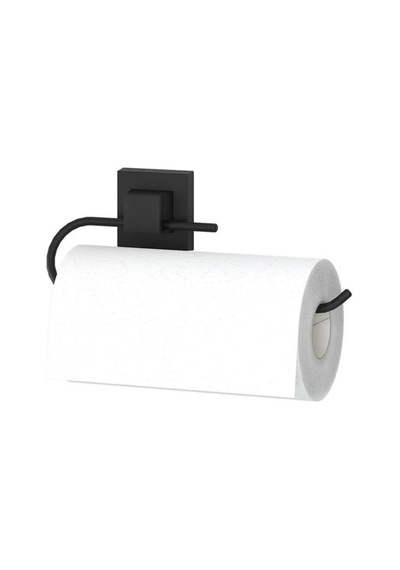 Tekno Tel Ef-240 Siyah Kağıt Havluluk Yapışkanlı/vidalı Deliksiz Mutfak/banyo Rulo Askısı Mat Siyah