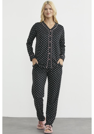 Sementa Biyeli Gömlek Model Pijama Takım - Siyah Siyah