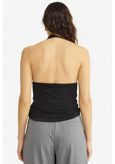 Defacto Regular Fit Halter Yaka Toka Detaylı Bluz G0468ax25aubk81 Siyah