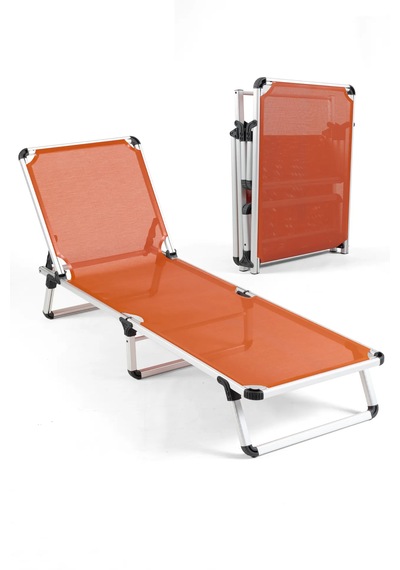 Missidea Alüminyum Katlanır Ve Taşınır Şezlong Orange Turuncu