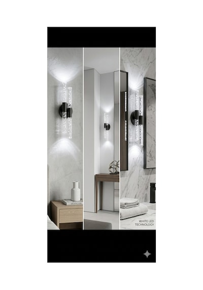 Bubbleflux Dubble Small 31 Cm Modern Tasarım Led Aplik - Duvar Lambası - Siyah - Pilli - Beyaz Led Siyah Pilli Duble