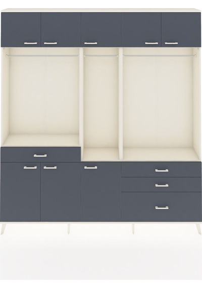 Arges Dolap 8 Raflı 4 Çekmeceli 3 Askılı 220x30x243 Aytaşı-antrasit/antrasit Antrasıt/antrasıt Arges Dolap 8 Raflı 4 Çekmeceli 3 Askılı 220x30x243 Aytaşı-antrasit/antrasit Antrasıt/antrasıt
